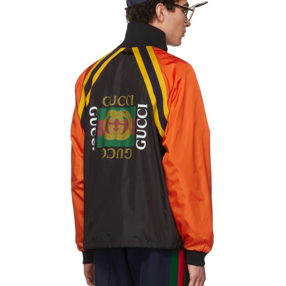 Gucci Orange Vintage Windbreaker Nylon Jacket